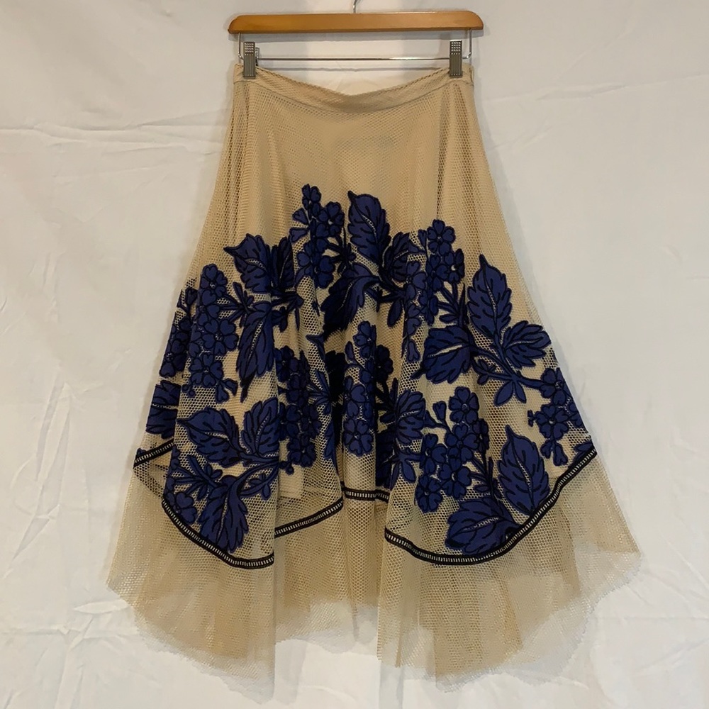 Eva Franco skirt with lace mesh overlay